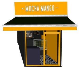 Mocha Mango café interior and packaging design