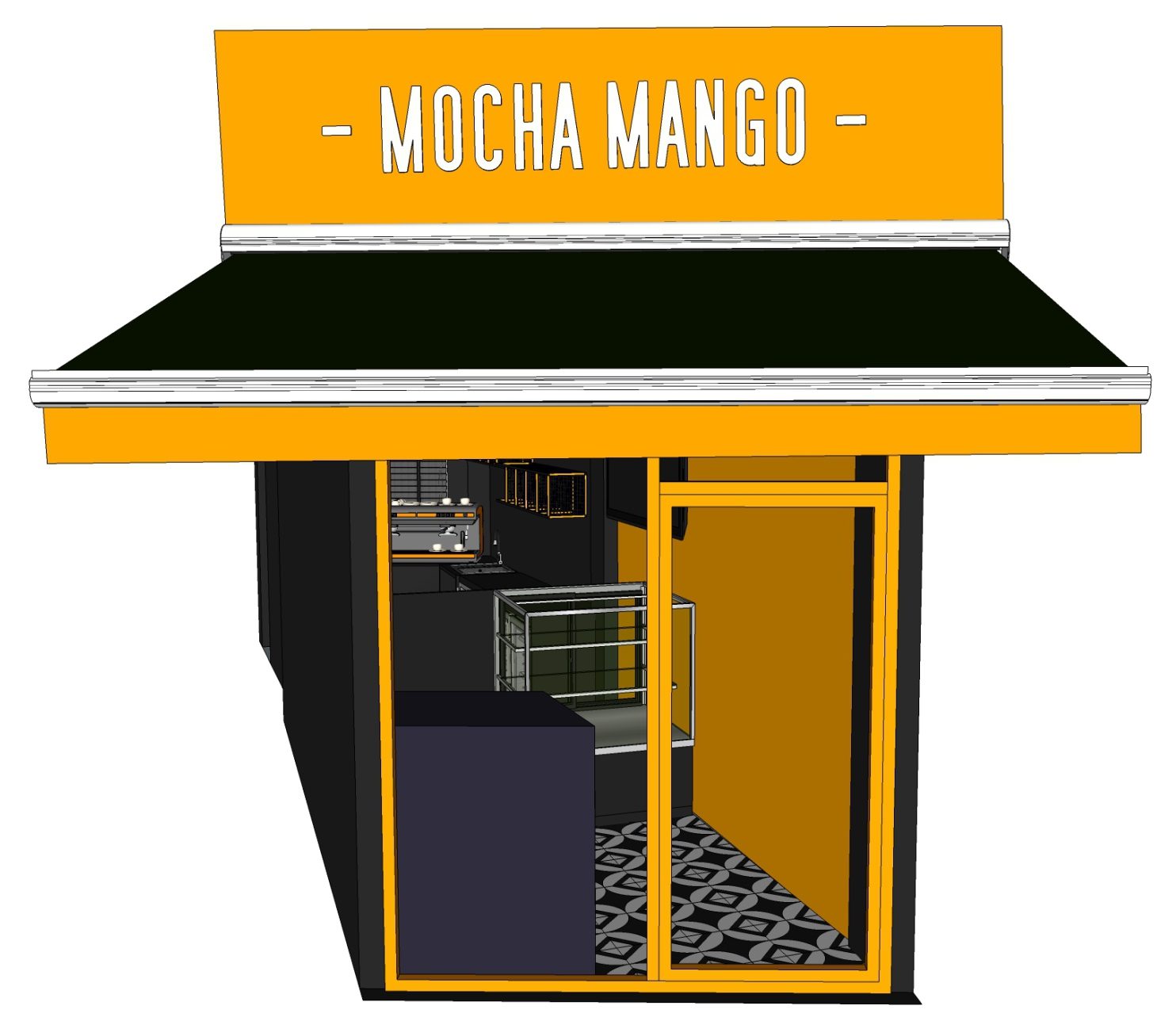 Mocha Mango café interior and packaging design